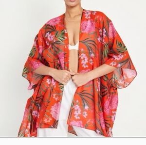 Old Navy Kimono Tropical Floral Swim Cover-up / Fits XS-Large